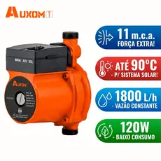 AUXOM Bomba Pressurizadora De Água Automática 120w 11mca 1800l/h 100°C Silenciosa Para Chuveiro Aquecedor Solar E Casa