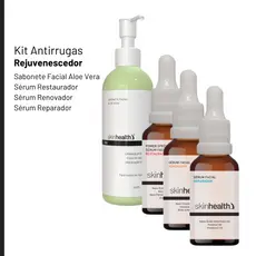 Kit Antienvelhecimento Skinhealth - Sabonete Aloe Vera - Restaurador, Reparador, Renovador