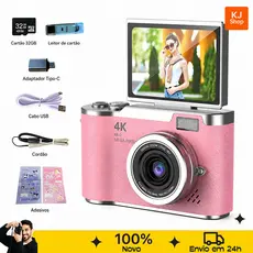 Camera Digital 4K 48MP CCD Zoom Digital 8x Tela Flip 180° Selfie Para Estudantes