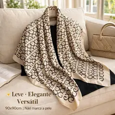 Lenço Feminino Luxo 90x90cm Respirável Leve Multifunção 4 Cores Pronta Entrega