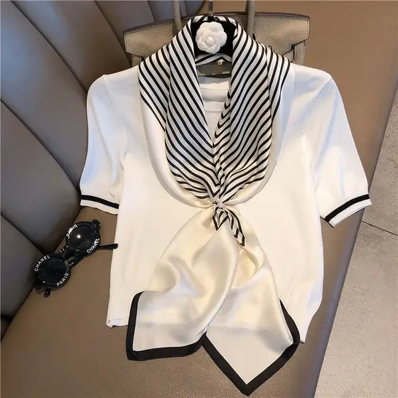 Lenço Feminino Multiuso Cetim 90x90 Bandana Turbante e Cropped Feminino Use Como Top Tamanho Grande