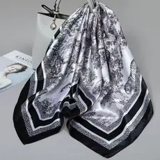 Lenço Quadrado de Seda Acetinada 90x90cm - Elegância e Versatilidade