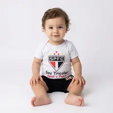 Body Infantil Menino São Paulo Tricolor Roupa de Bebê RN Mesversario Promoção