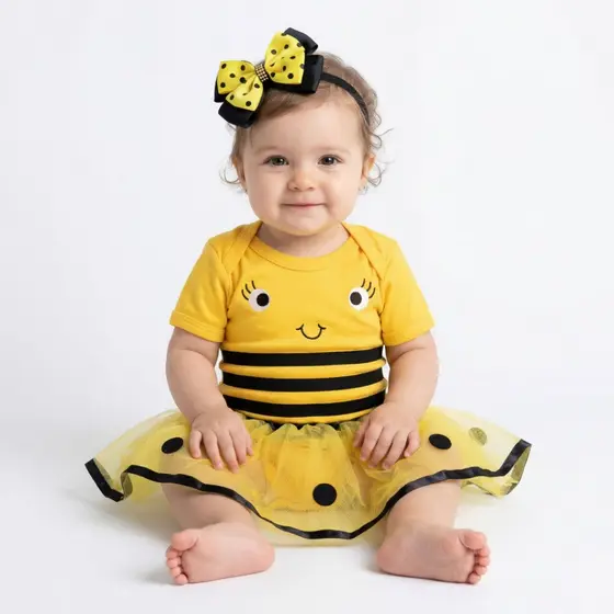 Body Infantil Bebê Infantil Menina Mêsversário Temático Abelhinha Super Confortável Linha Premium Promoção