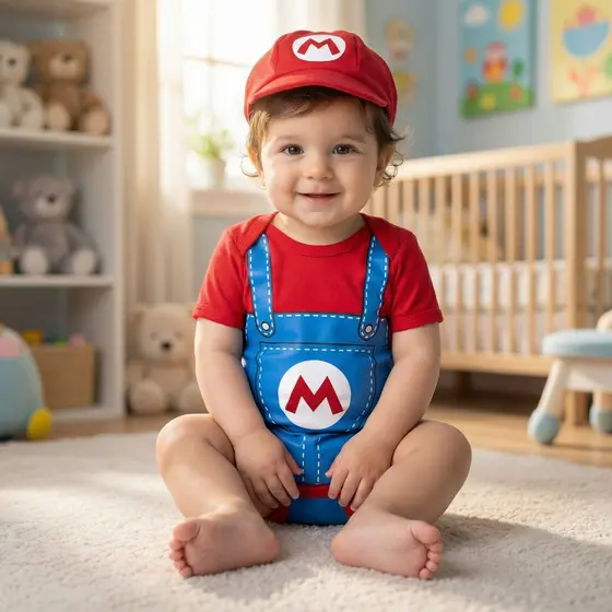 Body Infantil Bebê Mesversario RN Super Mario Conjunto Recém Nascido Envio Rápido Promoção