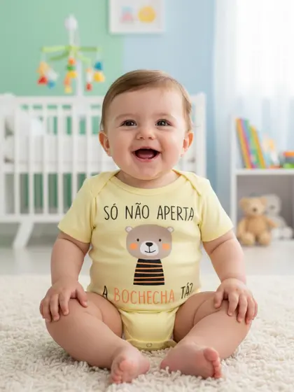 Body Bebê so não aperta minha bochecha
