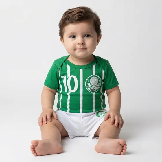 Body Infantil Palmeiras Menino baby e Short Infantil Mesversario Envio Rápido Promoção