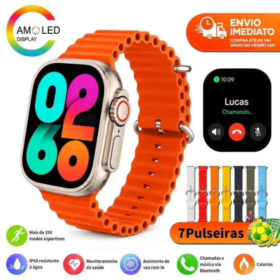 Smartwatch S20 Ultra MAX Relógio Inteligente Amoled Chamada Bluetooth Gps Nfc ChatGPT Relógio Smartwatch