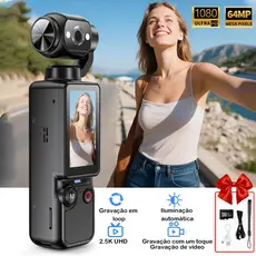 BML Câmera Esportiva 1080P Rotação de 180° | Vestível, Portátil, Gravador de Viagem e Ciclismo