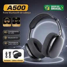 BML A500 Fone de Ouvido Bluetooth ANC Híbrido Fone Sem Fio Headset Gamer com Cancelamento de Ruído 69H Bateria Hi-Res