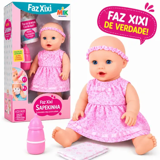 Boneca Bebe Faz xixi Mamadeira e Frauda Brinquedo Boneca Tipo Boneca Reborn