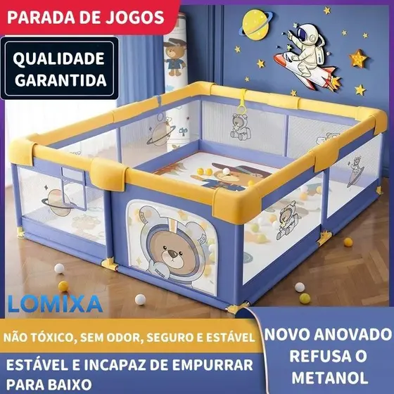 Cercadinho Bebê Grande Chiqueirinho Infantil Portátil Dobrável 180x150cm/200x150 Seguro Protegido