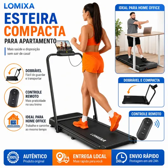 Esteira Elétrica Ergometrica Dobravel Portátil Ajustável 3 Posições com Controle Remoto para Casa Academia 110V 220V