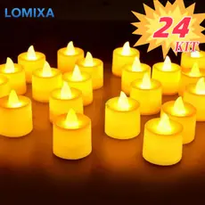 Kit 24 Velas Eletrônicas LED com Luz Amarela Decorativa para Festa e Casamento