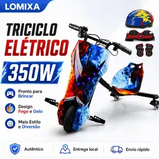 Triciclo Elétrico 350W Infantil e Adulto Drift 3 Velocidades Bluetooth Led 8 Polegadas