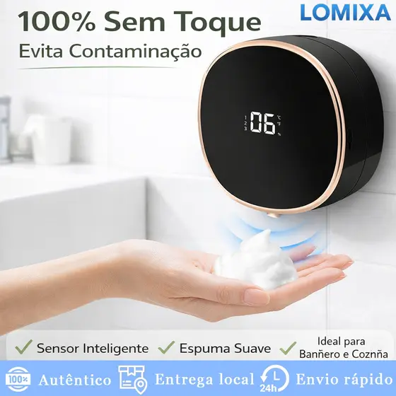 Saboneteira Dispenser Automático Sensor Infravermelho Para Sabonete Líquido Detergente Espuma