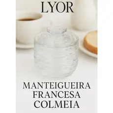 Manteigueira Francesa de Vidro Colmeia Lyor Original 150ml Luxo