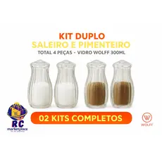 02 SALEIROS E 02 PIMENTEIROS  de MESA PETALA VIDRO  WOLFF