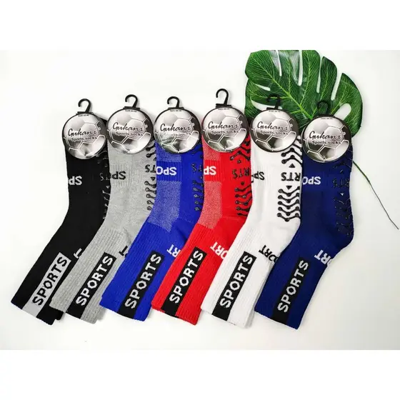 KIT COM 2 PARES OU 6 PARES DE MEIAS ESPORTIVAS ANTI DERRAPANTE CORES VARIADAS 40-46