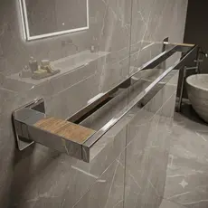 Porta Toalha Duplo 60cm Inox 304 Toalheiro Duplo para Banheiro Suporte Para Toalha de Banho Ipanema