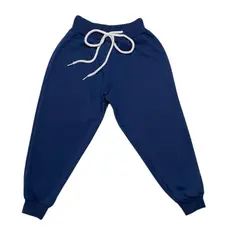 Calça Jogger Moletom Lisa Moletinho Infantil Unissex Cadarço