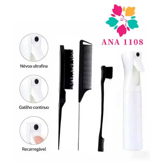 CASAANA Kit Penteados Profissional Conjunto Pentes + aleatório Borrifador de Névoa Ultra Fina