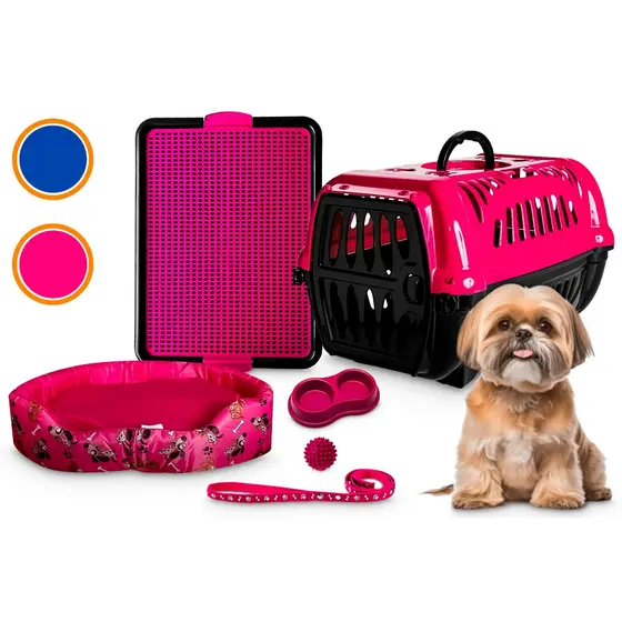 Kit Cachorro Completo Com Caminha Caixa De Transporte Milão Lavável