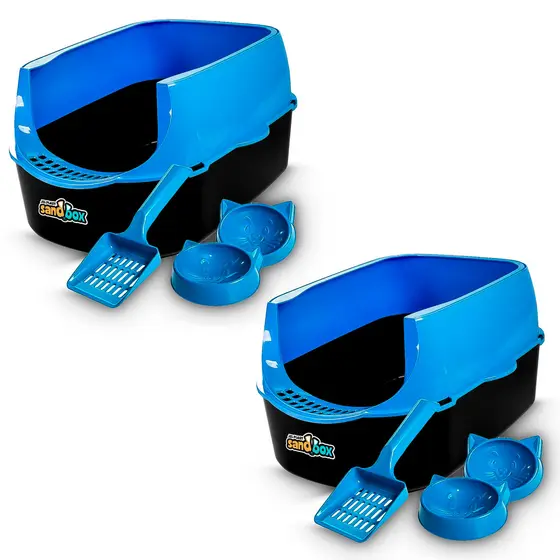 Kit 2 Caixas De Areia Bandeja Furba Desmontável P/ Gatos