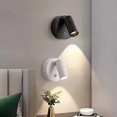 Lâmpada De Parede Sem Fio Recarregável Com Luz De Escurecimento Ajustável Para Leitura Noturna