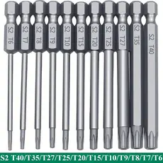 kit 11 chaves bits torx 100mm Compatíveis com parafusadeiras, chaves manuais e elétricas