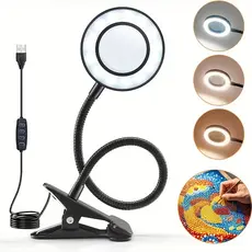 Luminária Led Lupa 10x Ring Light de Mesa Articulável