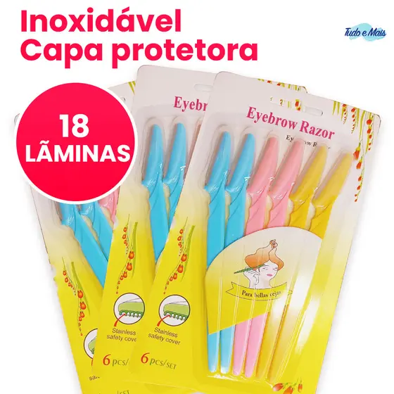 Kit com 6/12/18 Aparadores de Sobrancelha com Dentes de Proteção – Retoque Preciso e Seguro