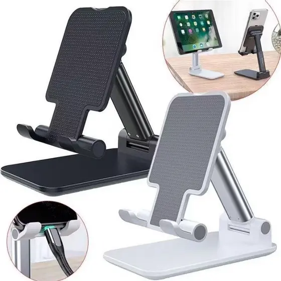 Suporte para telefones celulares e Tablets iPad e outros Celular e Tablet Dobrável Ajustável Apoio
