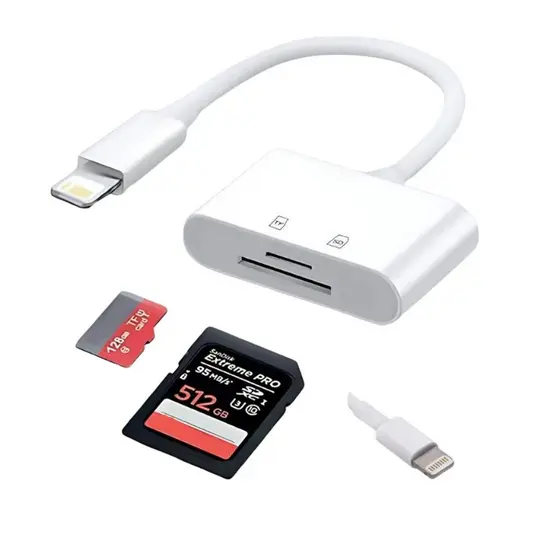 leitor e adaptador para cartão de memória sd e tf micro conector Lightining para iphone