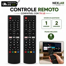 Controle Remoto TV LG Smart Com Pilhas 1/2 Compatível LCD LED HDTV UHD OLED 3D 4K