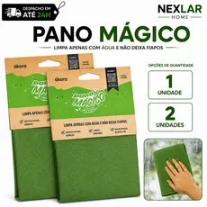 Pano Mágico Akora Limpa Vidro 1 ou 2 Limpeza Profunda Original 100% Microfibra Não Solta Pelo