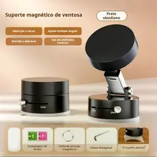 360°Suporte dobrável para celular, adsorção a vácuo dupla face, suporte magnético para carro