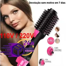 Escova Secadora 110/220v Alisador Elétrica Escova de ar quente Modeladores de cabelo Com 3 Em1 Hair