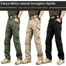 Calça Cargo Militar Masculino Preto Impermeável Ideal para Trilhas Longas e Esportes ao Ar Livre