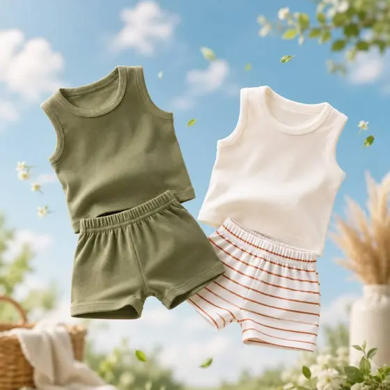 3 Conjunto Regata e bermuda bebê e infantil menino menina Davi