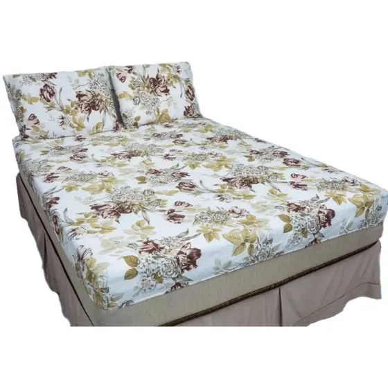 Jogo de Lençol para Cama Box Solteiro Casal Queen e King  Estampada com Elástico e Fronhas Macio e Confortável