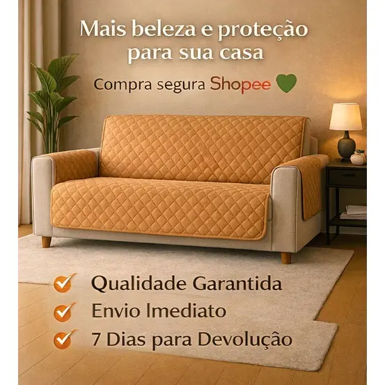 Kit Protetor De Sofá Com um Protetor de Sofá de 2 Lugares Mais um Protetor de Poltrona 1 Lugar