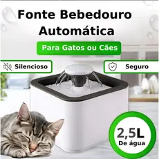 Bebedouro Fonte de Água Para Pet / Gatos / Cachorros com Filtro - 2,5L