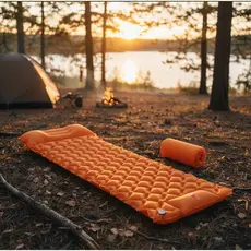 Colchão Automático Inflável Portátil Solteiro Com Travesseiro Acampamento Camping Viagem Impermeável