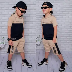 Conjunto Infantil Menino Lançamento  Verão Camisa 100% Algodão e Bermuda  Veste do 2 ao 14 anos