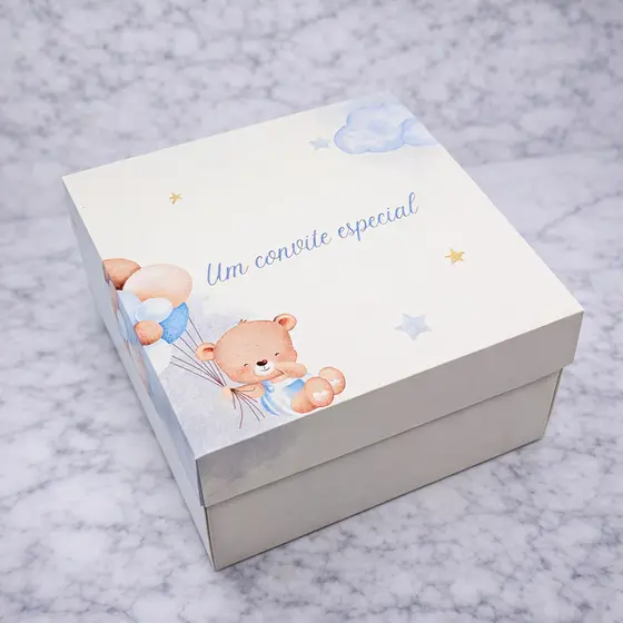 Caixa Personalizada Convite Padrinhos de Batizado - Envio imediato