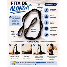 Fita de Alongamento Profissional Yoga Pilates Academia Crossfit Mobilidade Fisioterapia Recuperação Muscular