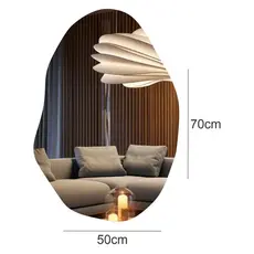 Espelho Orgânico 70x50 Lapidado Polido Moderno Decorativo c/FITA DUPLA FACE OU LED (TORTINHO)