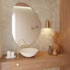 Espelho 118x100 Orgânico Lapidado Decoração C/FITA Lindo - Sem Moldura