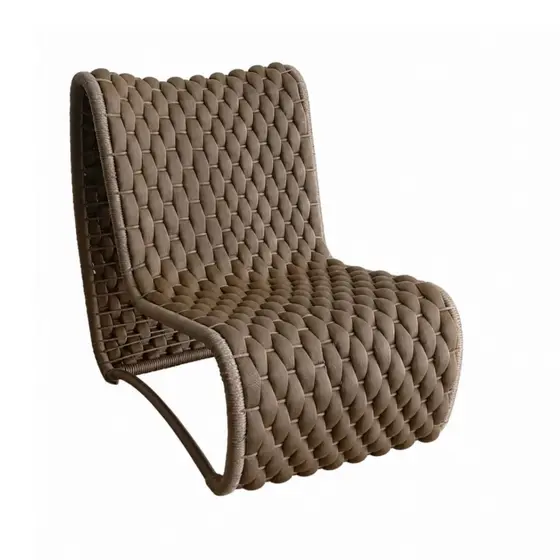 Poltrona Para Área Externa Tricô Náutico Alumínio Área Gourmet, Piscina, varanda, Jardim